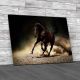 Black Horse Galloping Canvas Print Large Picture Wall Art