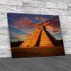 Temple Of Kukulkan At Sunset Canvas Print Large Picture Wall Art