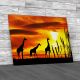 Giraffe On The Savannah Canvas Print Large Picture Wall Art