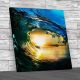 Ocean Wave At Sunset Square Canvas Print Large Picture Wall Art