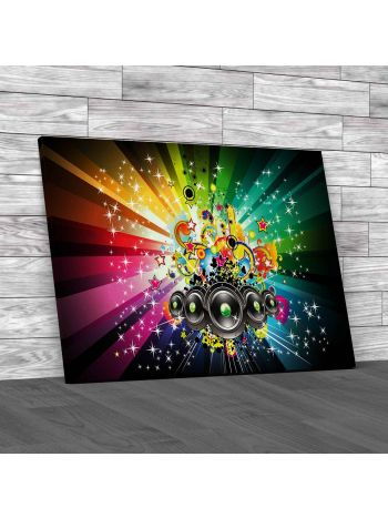 Music DJ Speakers Canvas Print Large Picture Wall Art