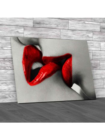 Lesbian Kiss Erotic Canvas Print Large Picture Wall Art