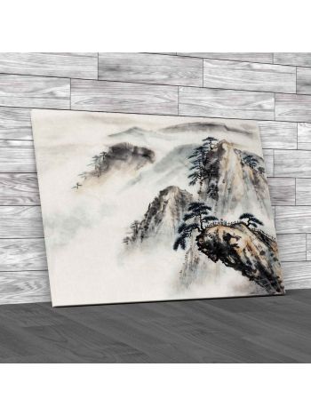 Chinese Hills Painting Canvas Print Large Picture Wall Art