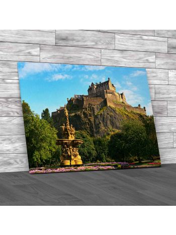 Edinburgh Castle Garden Canvas Print Large Picture Wall Art