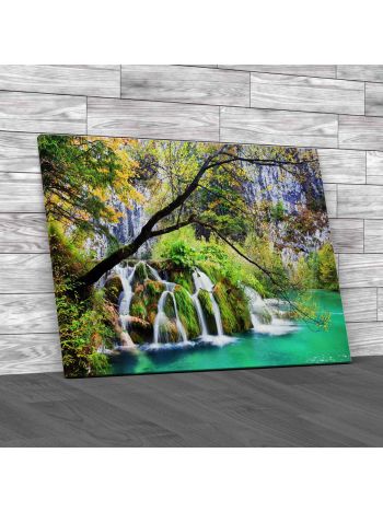 Waterfall Paradise Canvas Print Large Picture Wall Art