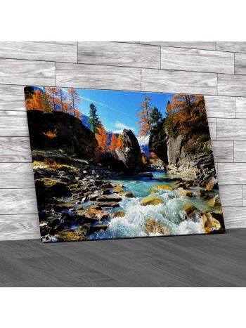 Rapid Stream Flowing Canvas Print Large Picture Wall Art