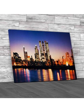 Londons Financial District At Twilight Canvas Print Large Picture Wall Art