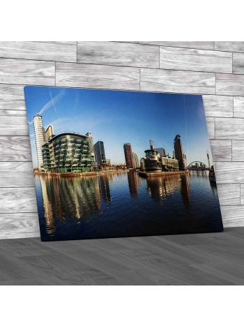 Panoramic View Of Salford Quays Canvas Print Large Picture Wall Art