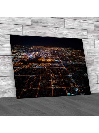 Las Vegas By Night Nevada Canvas Print Large Picture Wall Art