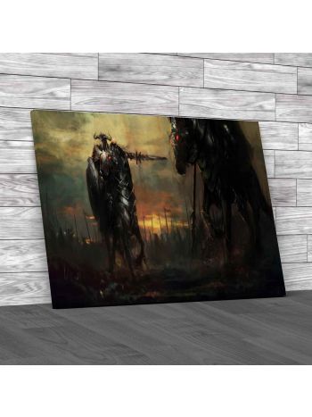 General Leading His Army In War Canvas Print Large Picture Wall Art