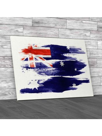 The Australian Flag With Watercolor Canvas Print Large Picture Wall Art