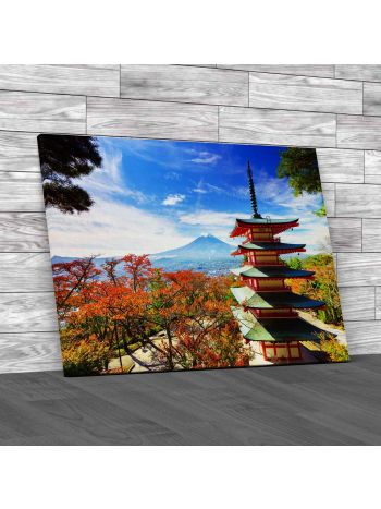 Mount Fuji With Pagoda Canvas Print Large Picture Wall Art