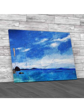 Seascape Graffiti Canvas Print Large Picture Wall Art