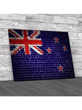 New Zealand Brick Wall Canvas Print Large Picture Wall Art