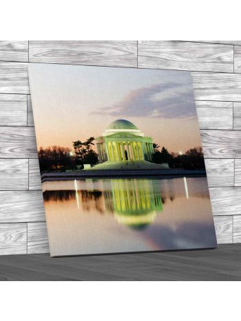 Thomas Jefferson Memorial Washington Dc Square Canvas Print Large Picture Wall Art